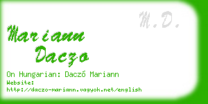 mariann daczo business card