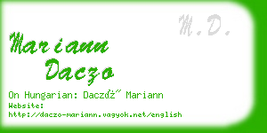 mariann daczo business card